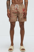 Da Vinci Museum Art Swim Mid Trunk - Multi Color