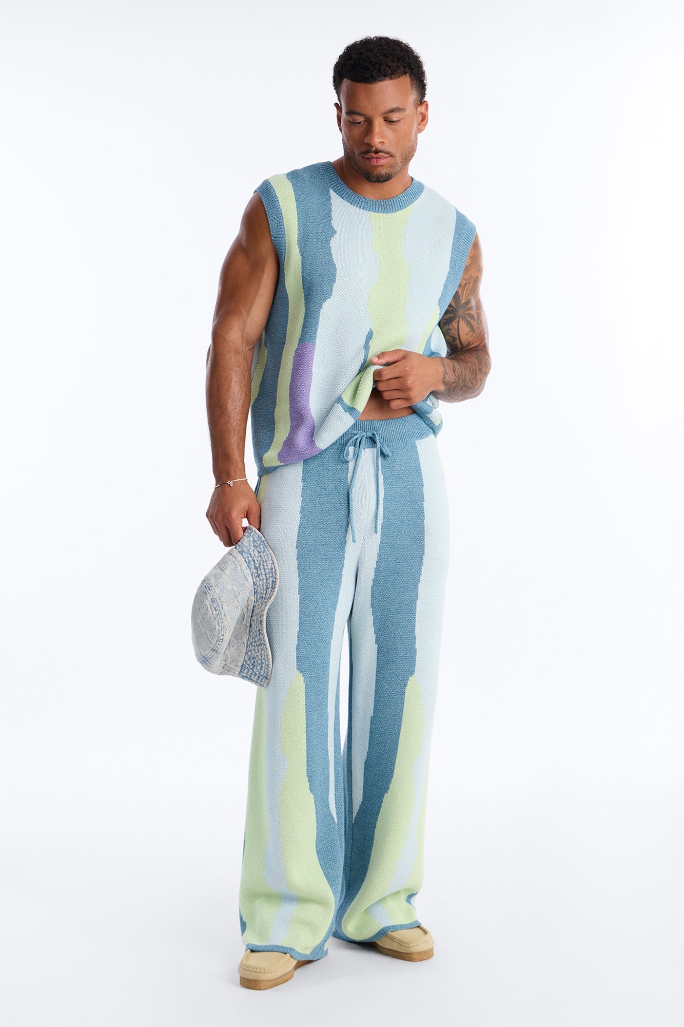 Wide Leg Day Mixer Knit Pant - Multi Color