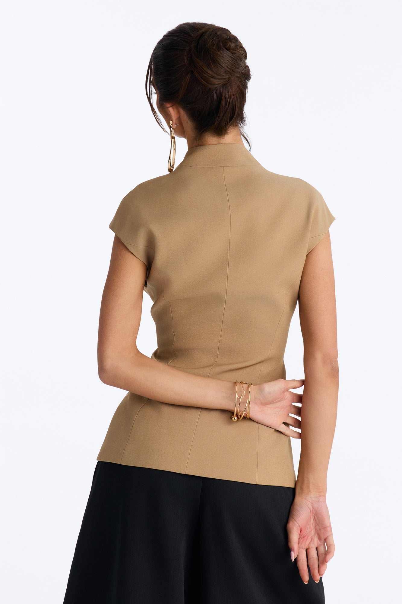 Diana Cap Sleeve Double Breasted Blazer - Caffe
