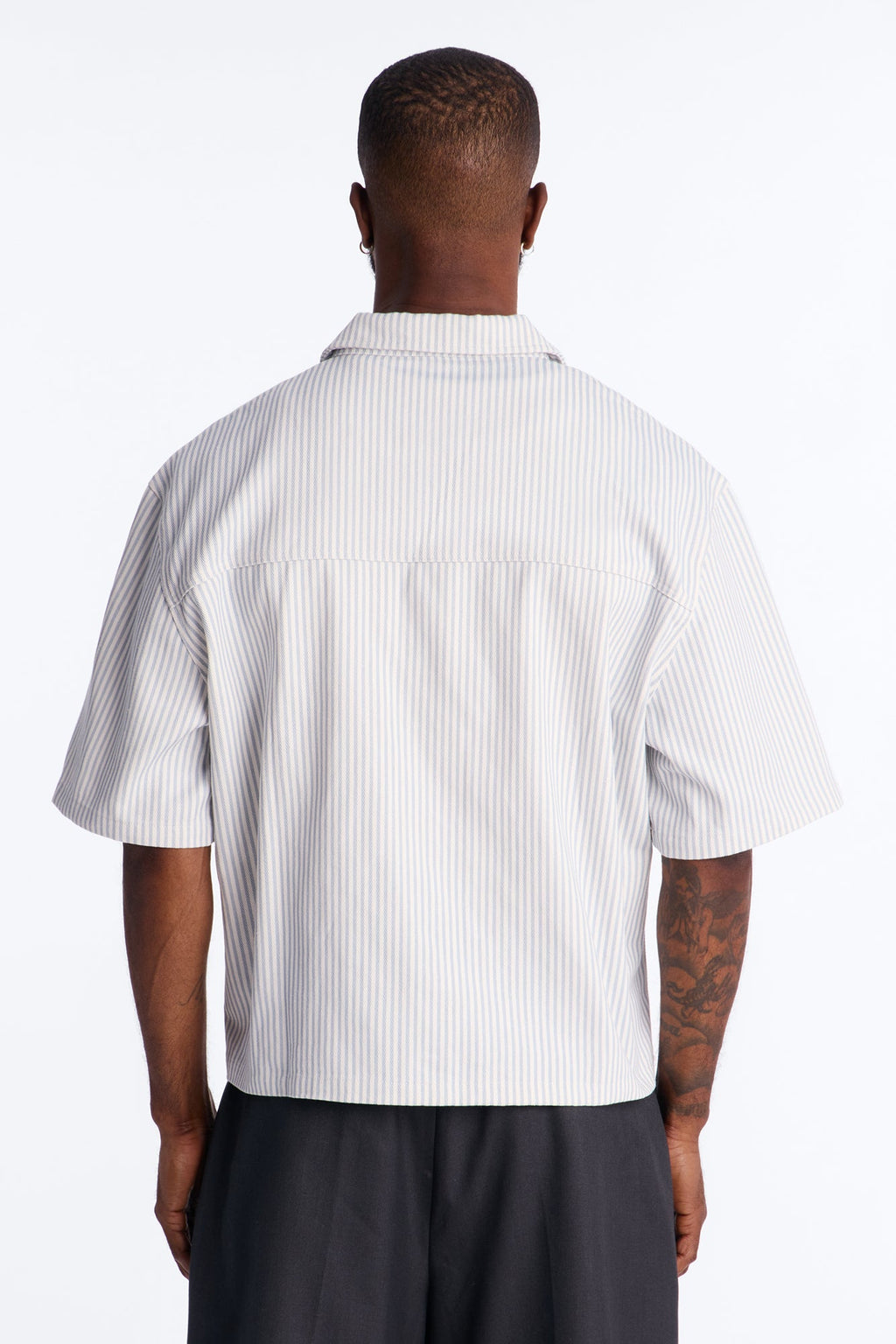 Cropped Tune Up Mechanic Shirt - Blue