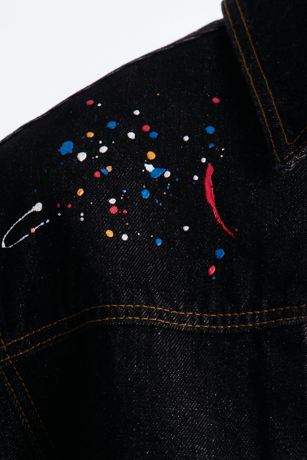 Studio Paint Denim Trucker Jacket - Dark Wash