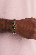 Eternal Emerald Cross Bracelet - Gold