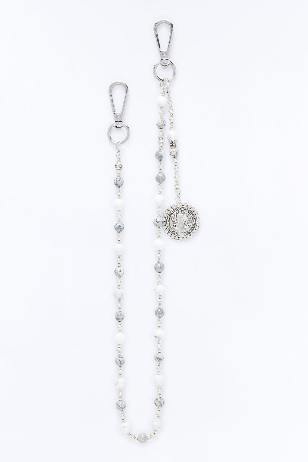 Saint Relic Beaded Pant Chain - Silver