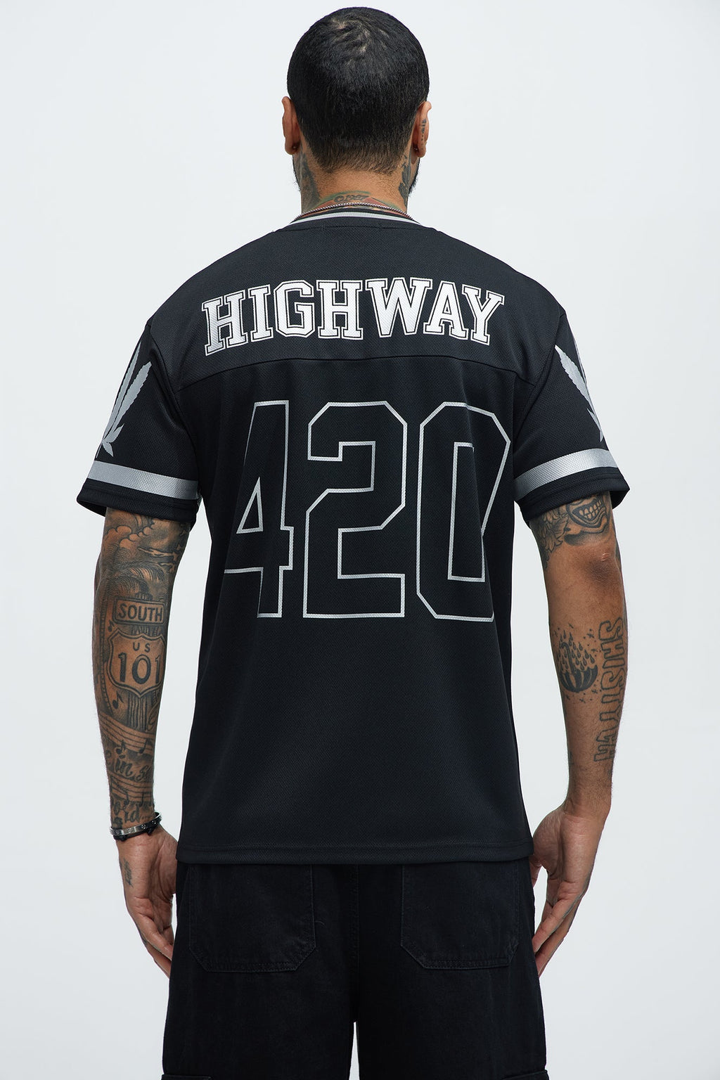 420 Mesh Football Jersey - Black