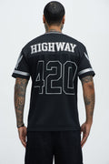 420 Mesh Football Jersey - Black