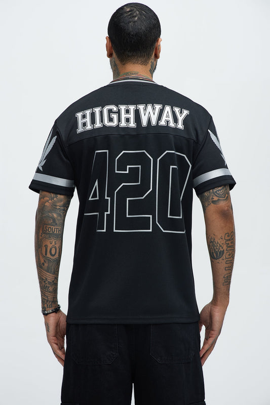 420 Mesh Football Jersey - Black