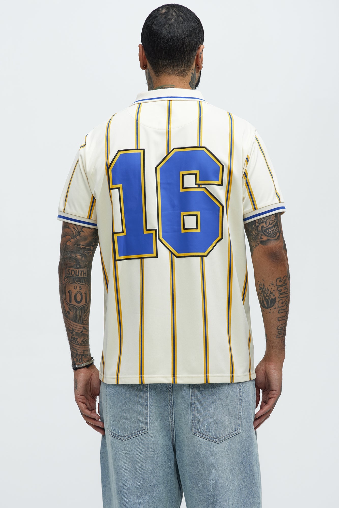 Los Angeles Striped Polo - Blue/combo
