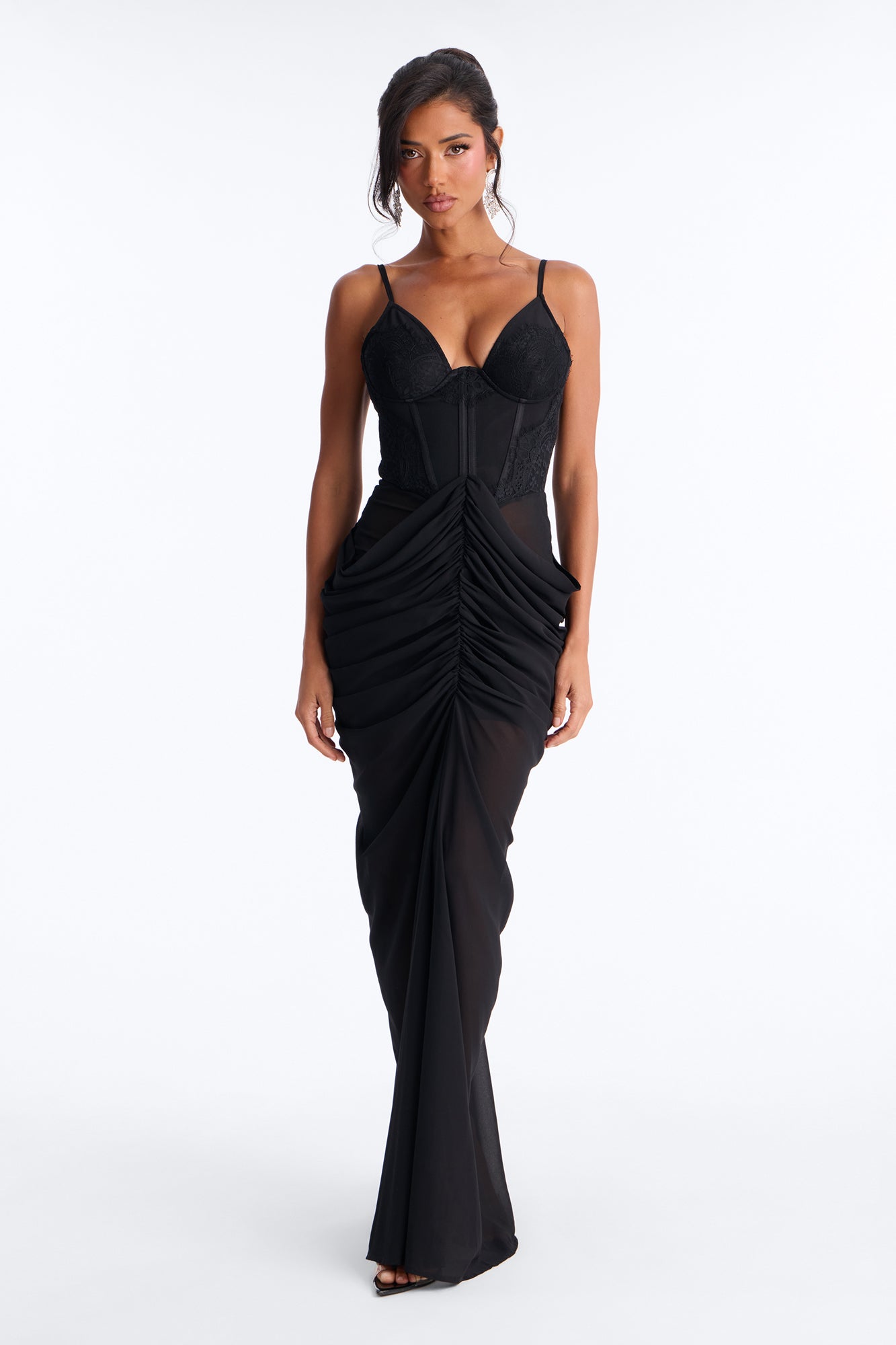 No Apologies Corset Maxi Dress - Black