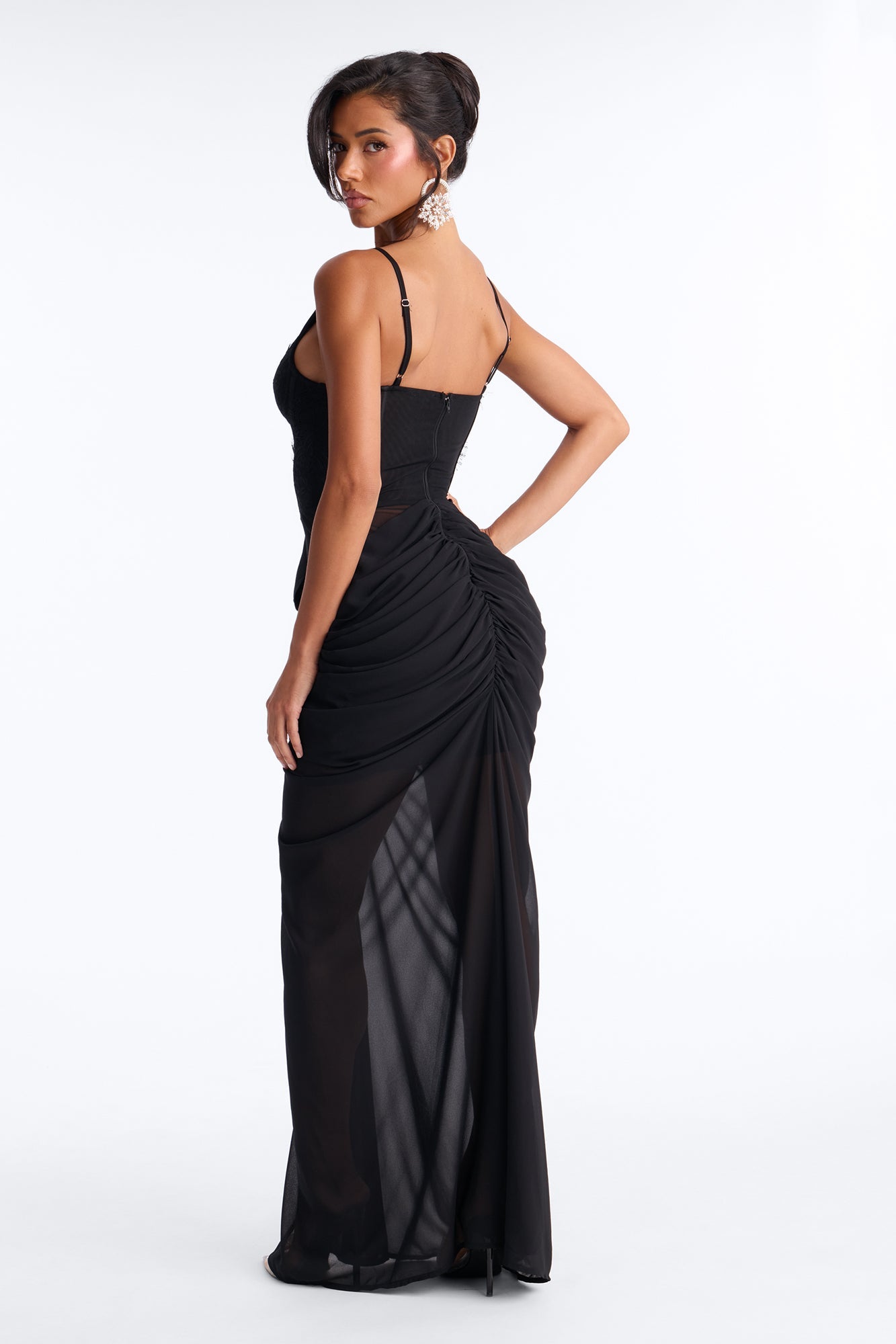 No Apologies Corset Maxi Dress - Black