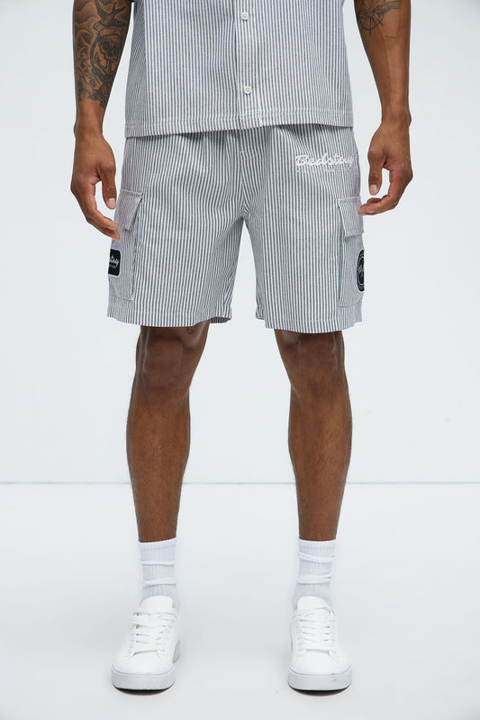 Bedstuy Patch Relaxed Shorts - Black/White