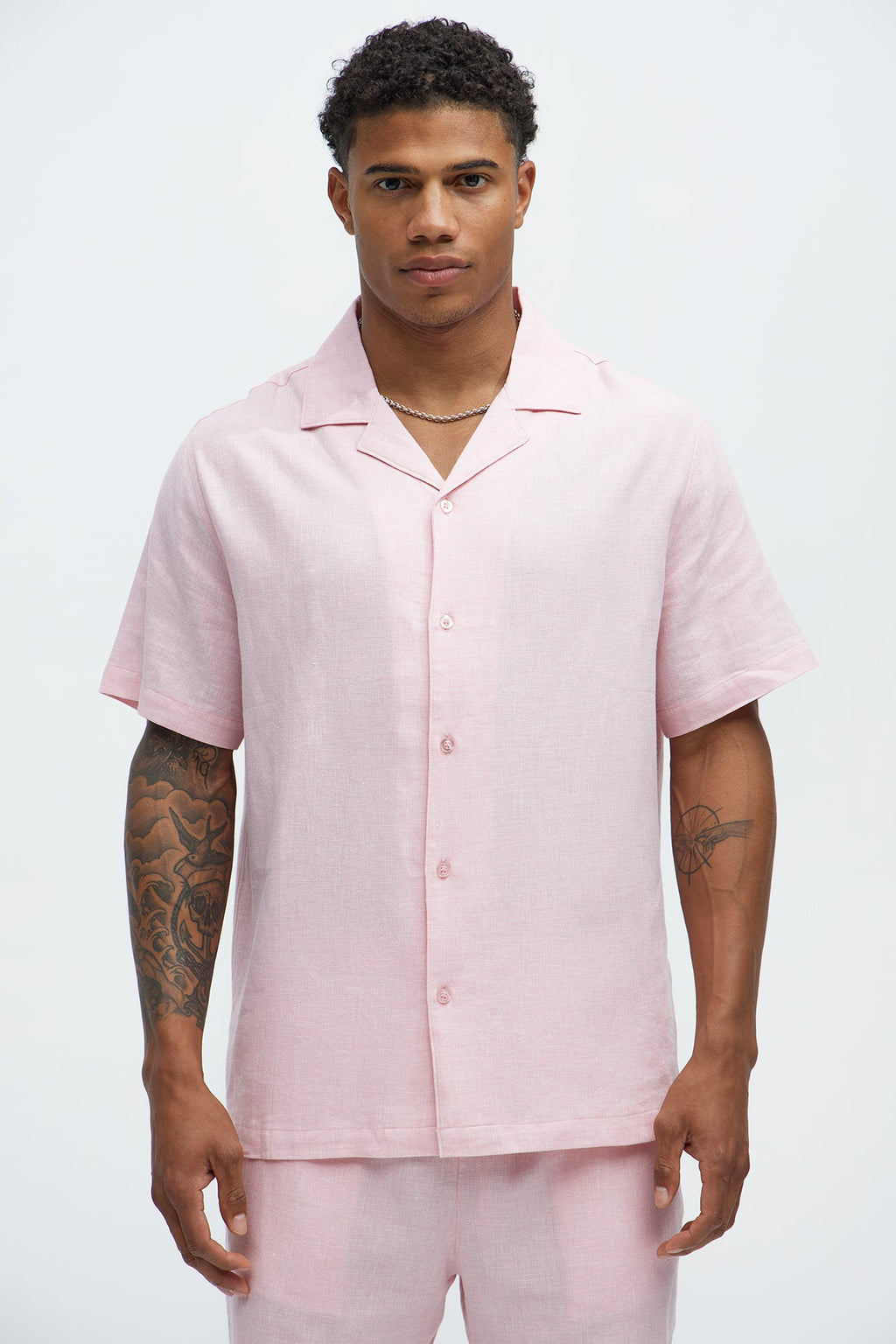 Bahamas Linen Shirt - Pink