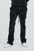 Tyson Stitch Skinny Flared Sweatpants - Black