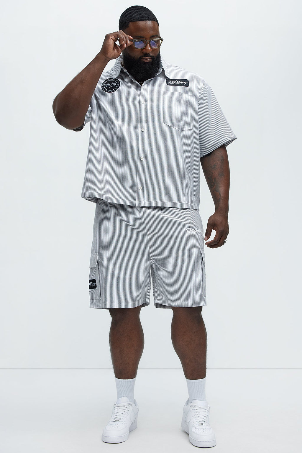 Bedstuy Patch Relaxed Shorts - Black/White