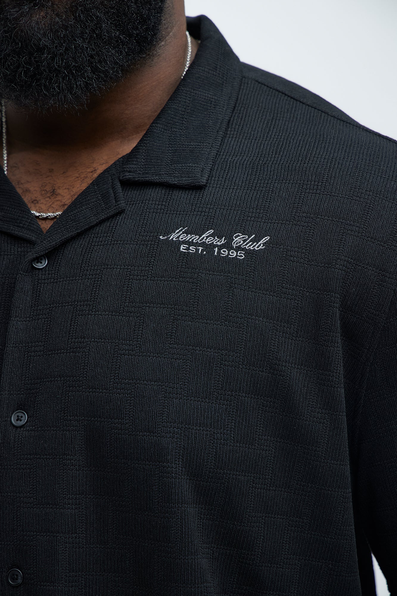 Vintage Short Sleeve Button Up Shirt - Black