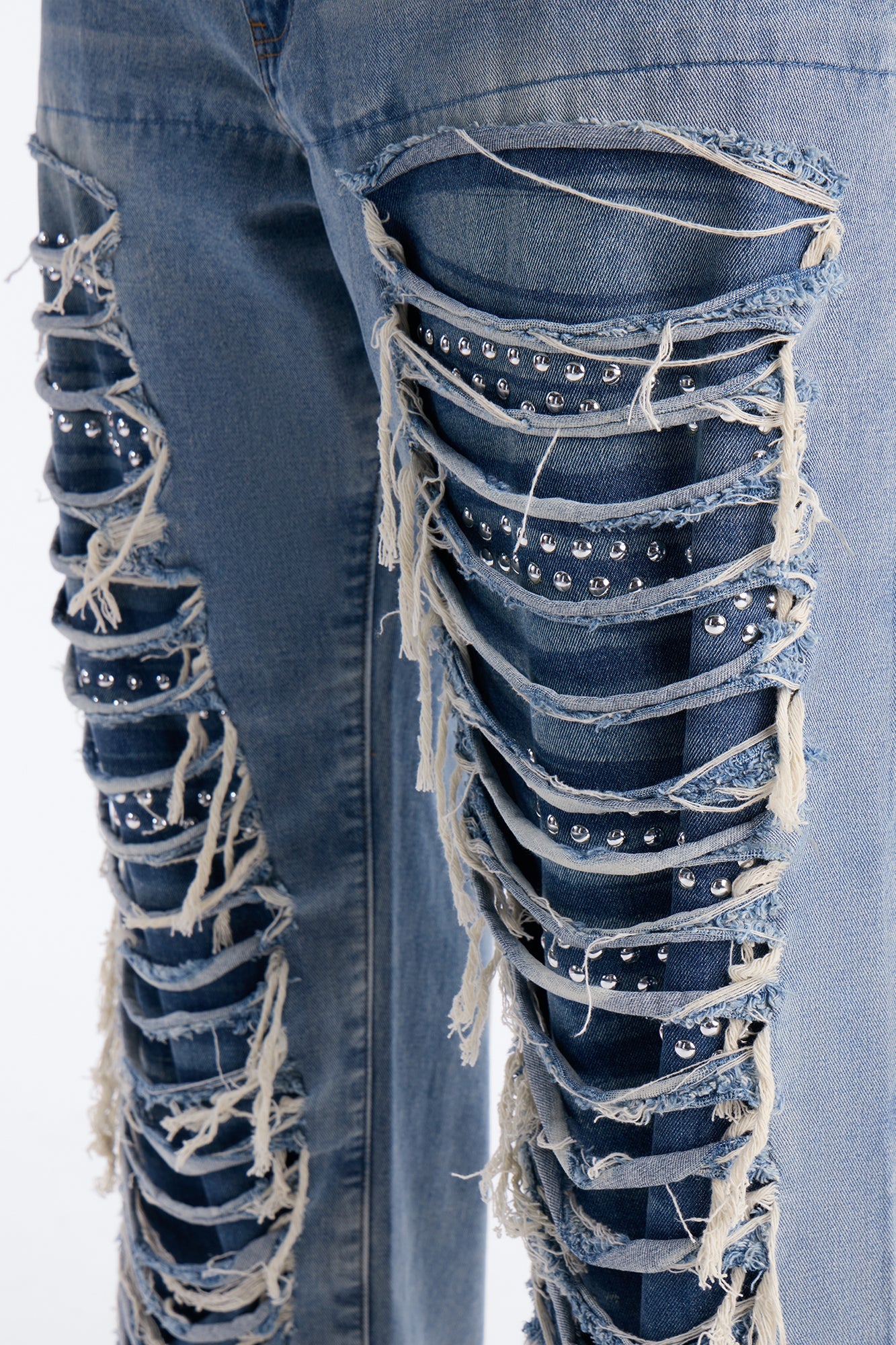 Baggy Studded Mayhem Jean - Light Wash