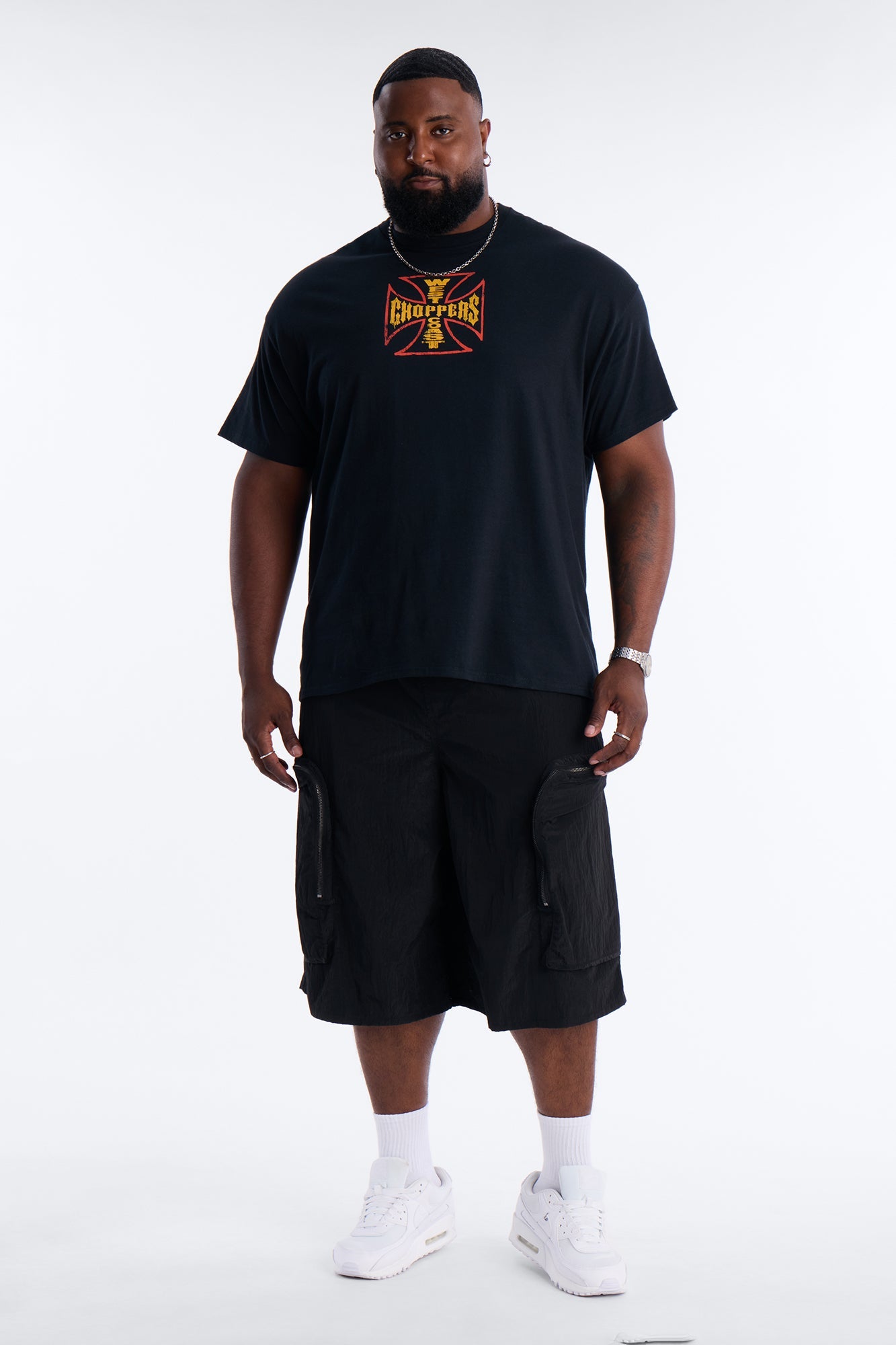 West Coast Choppers Cobra Puff Print Short Sleeve Tee - Black