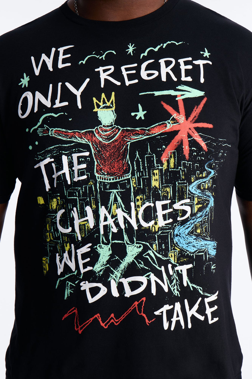 Fortunate Favors The Bold Puff Print Short Sleeve Tee - Black