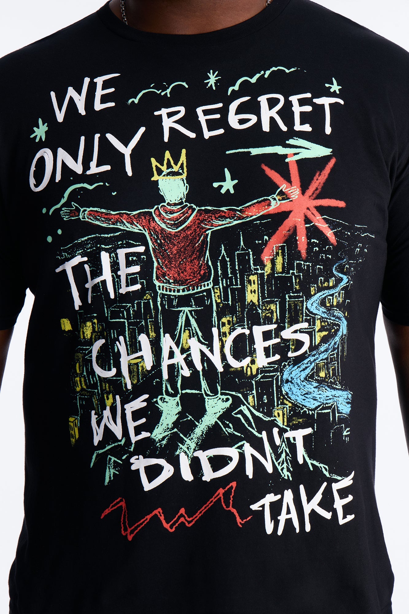 Fortunate Favors The Bold Puff Print Short Sleeve Tee - Black