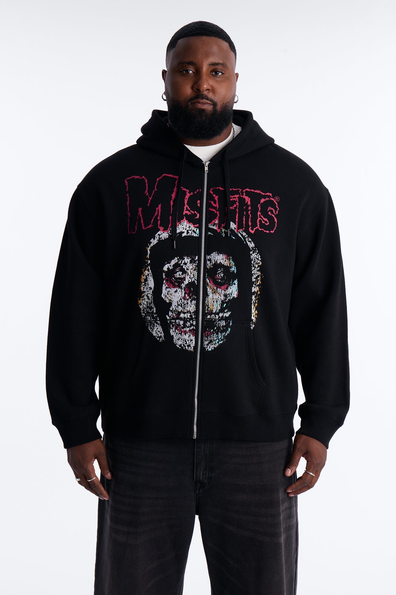 MIsfits Vintage Zip Hoodie - Black Wash
