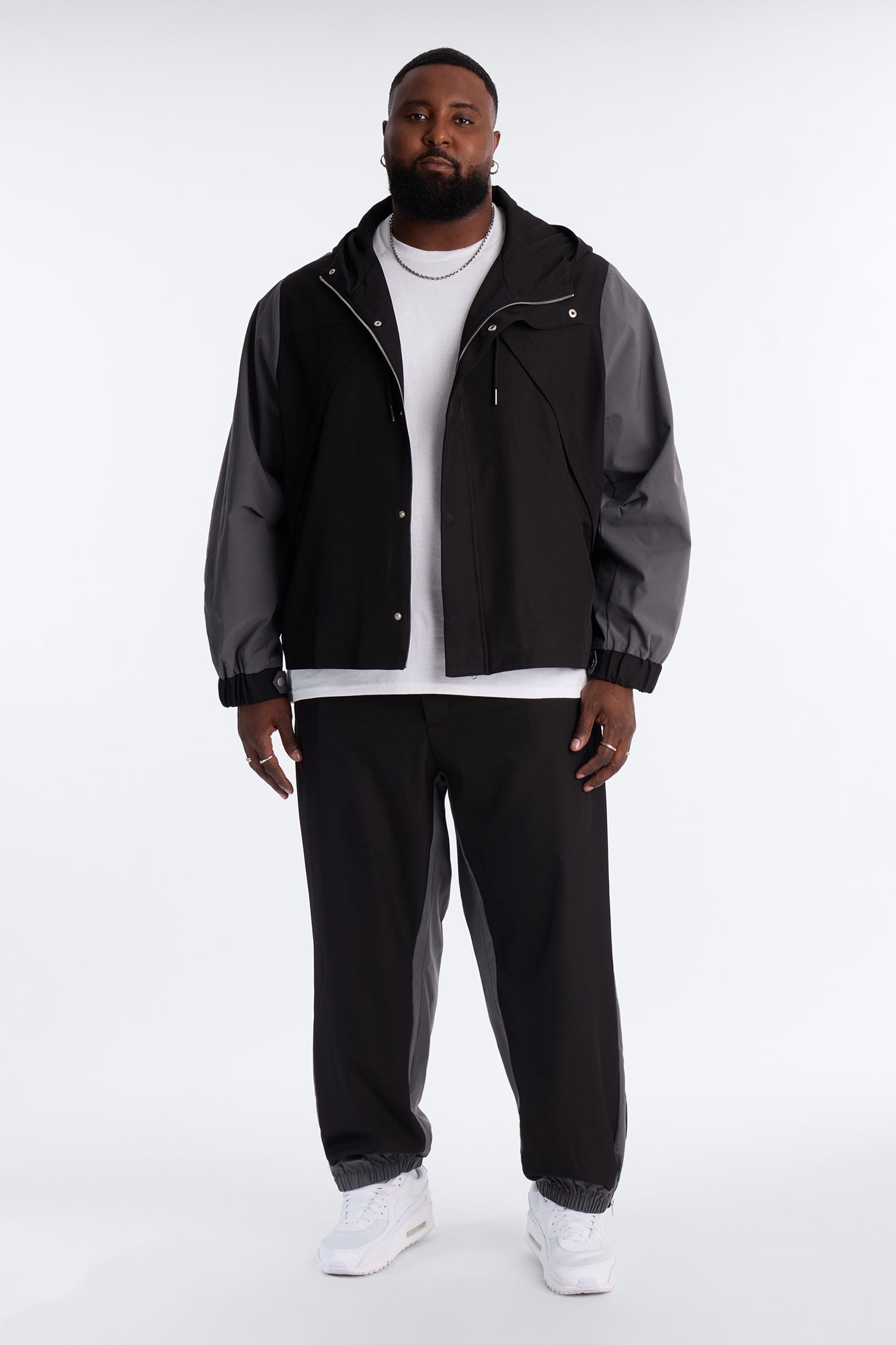 Oversized Montalvo Mixed Worlds Shirt Jacket - Black