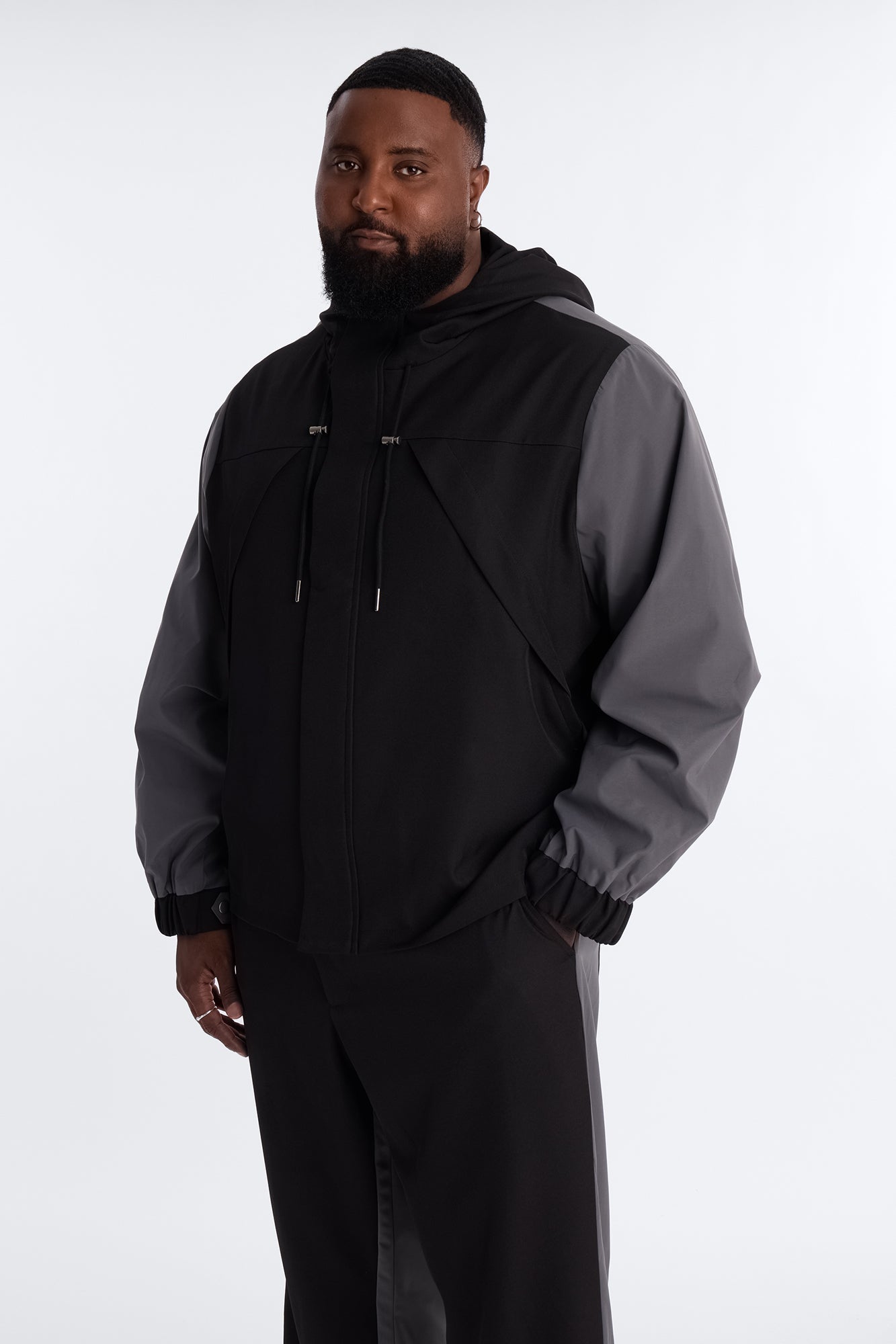 Oversized Montalvo Mixed Worlds Shirt Jacket - Black