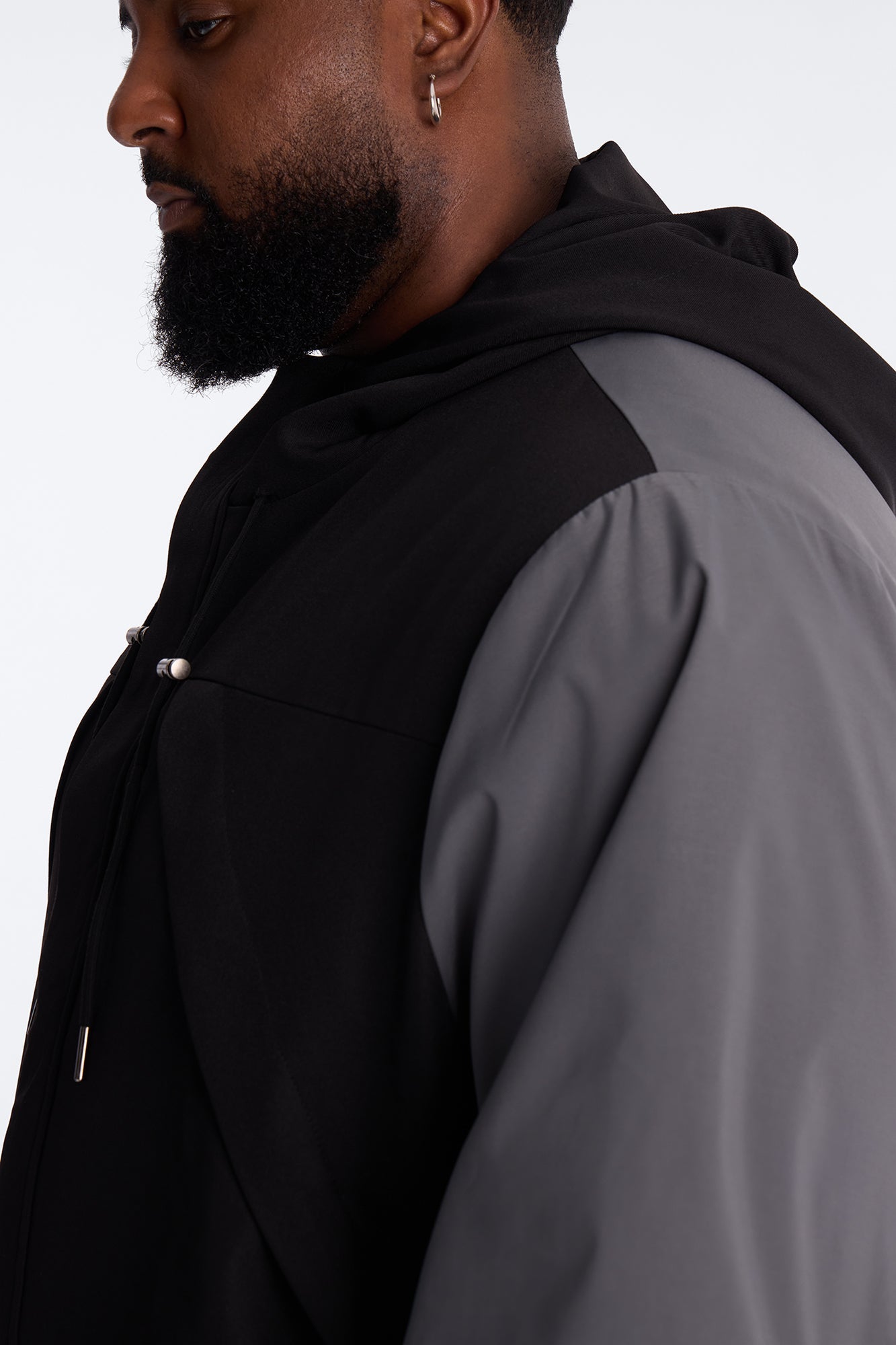 Oversized Montalvo Mixed Worlds Shirt Jacket - Black