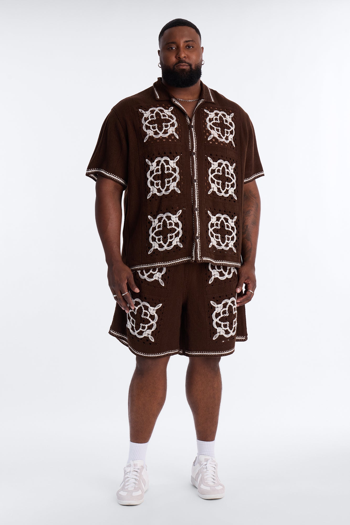 Relaxed Lido Isle Crochet Short - Brown