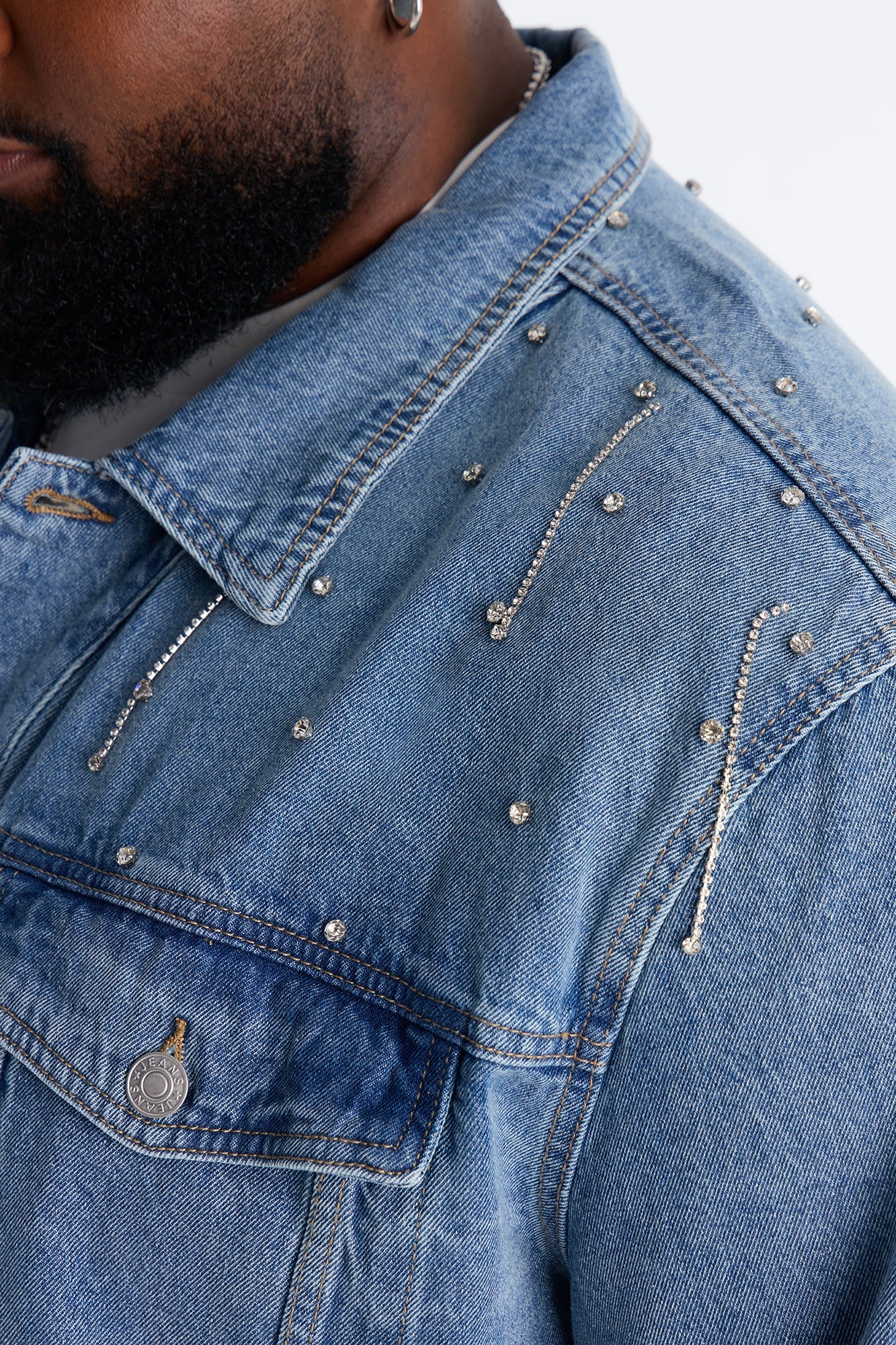 Cropped Street Ice Denim Jacket - Light Wash