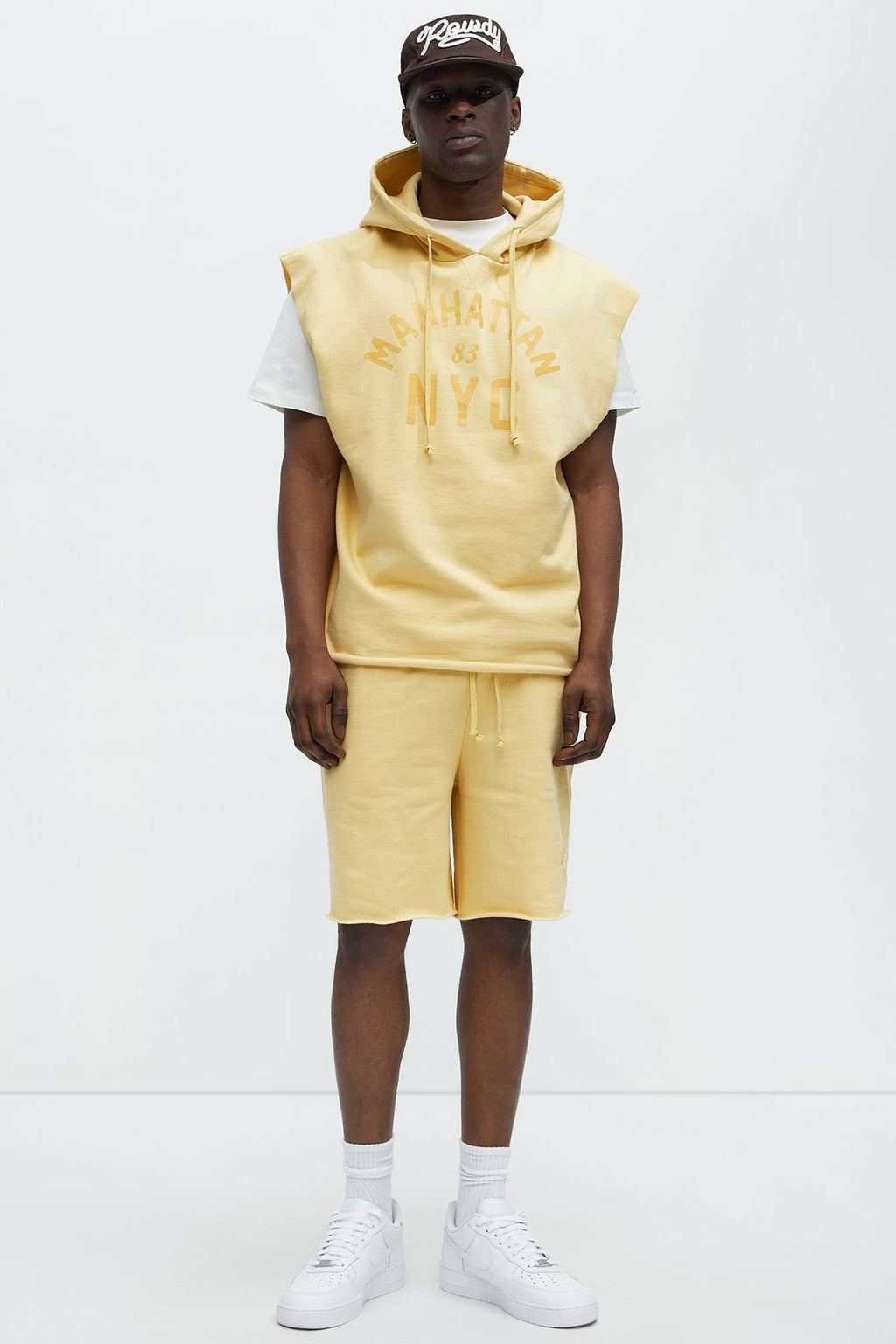 Manhattan Sleeveless Hoodie - Yellow