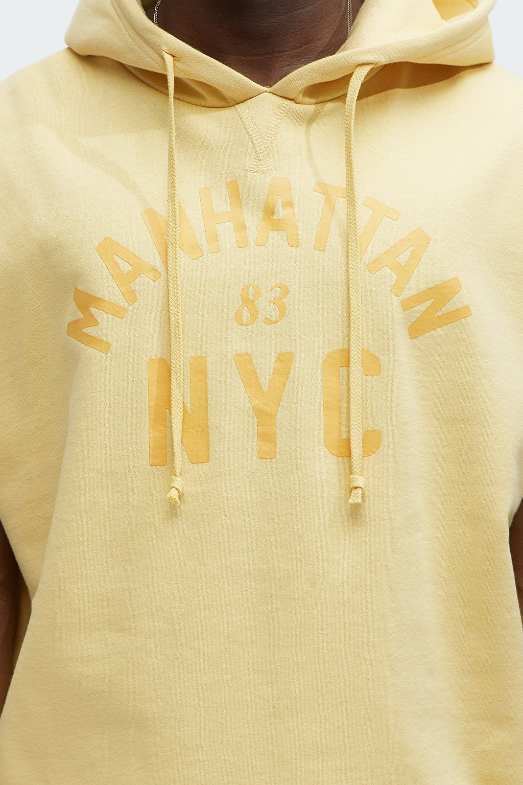 Manhattan Sleeveless Hoodie - Yellow