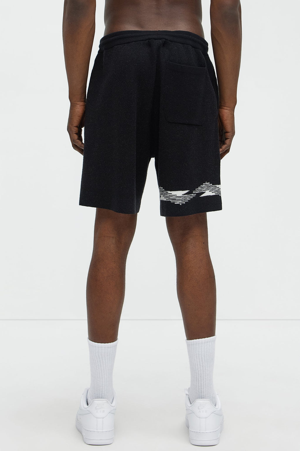 Dragon Palm Knitted Relaxed Shorts - Black/combo