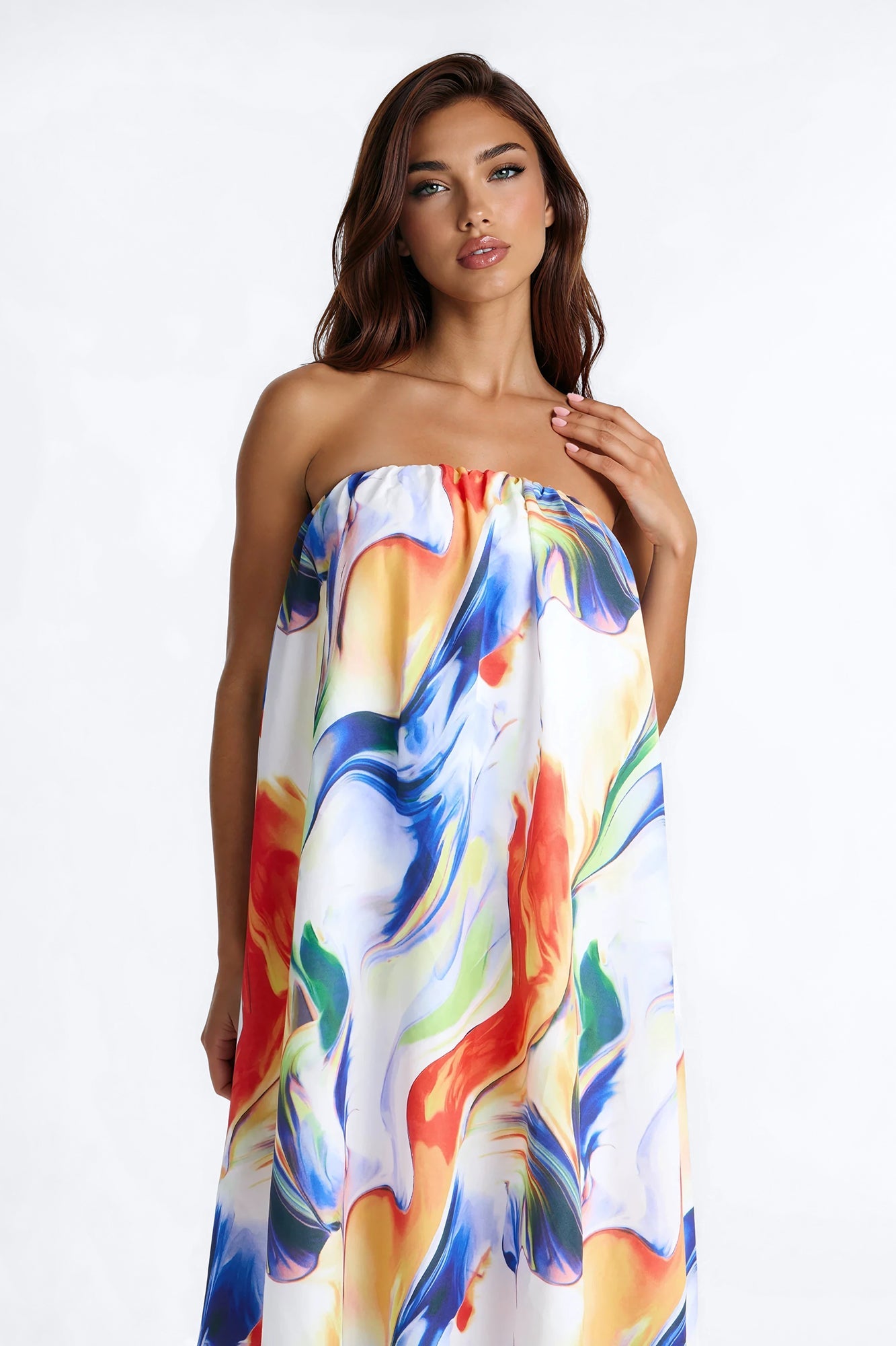 Dreamy Daze Bubble Maxi Dress - Blue/combo