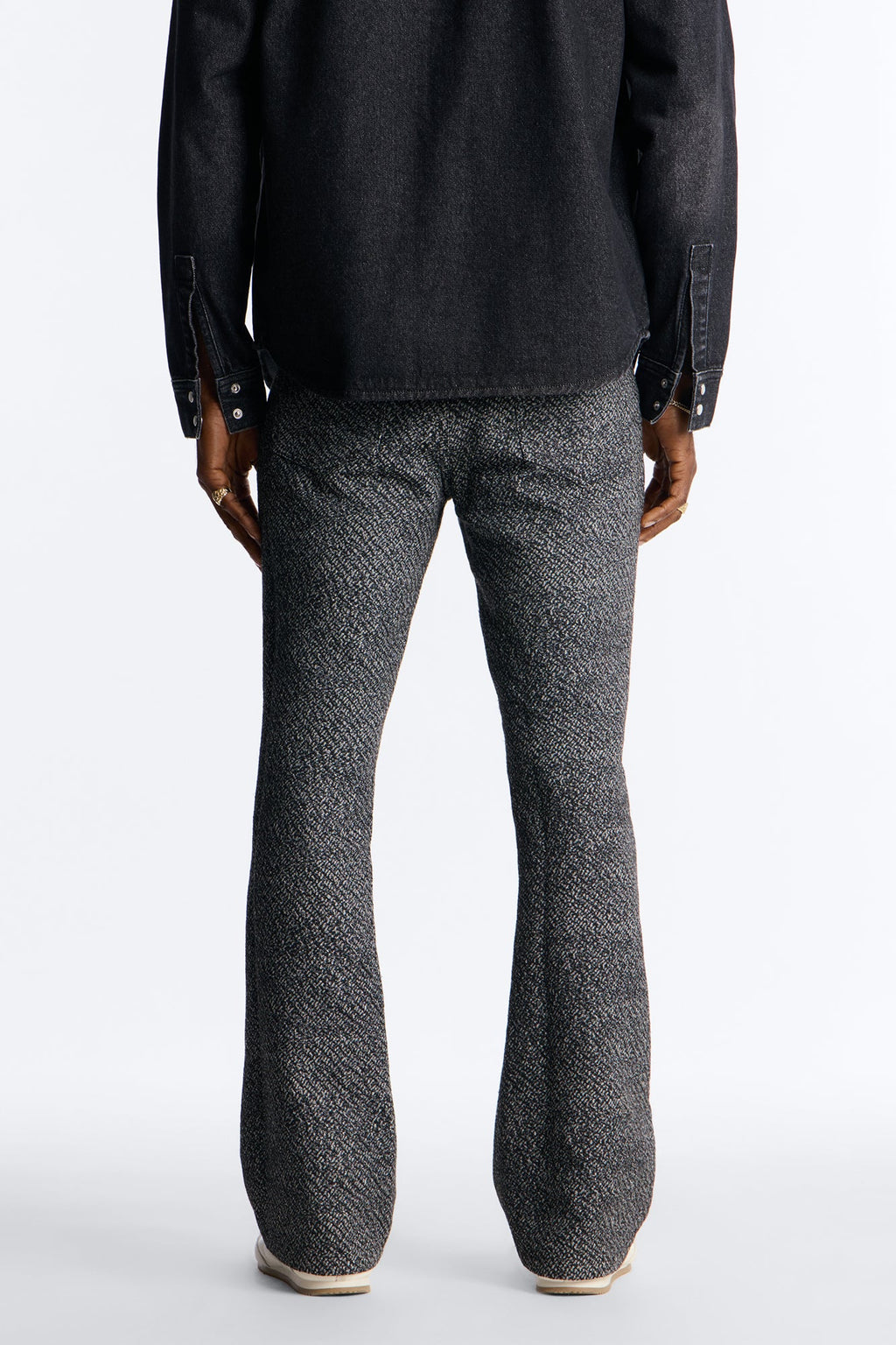 Stacked Slim Flare Tapestry Jean - Grey