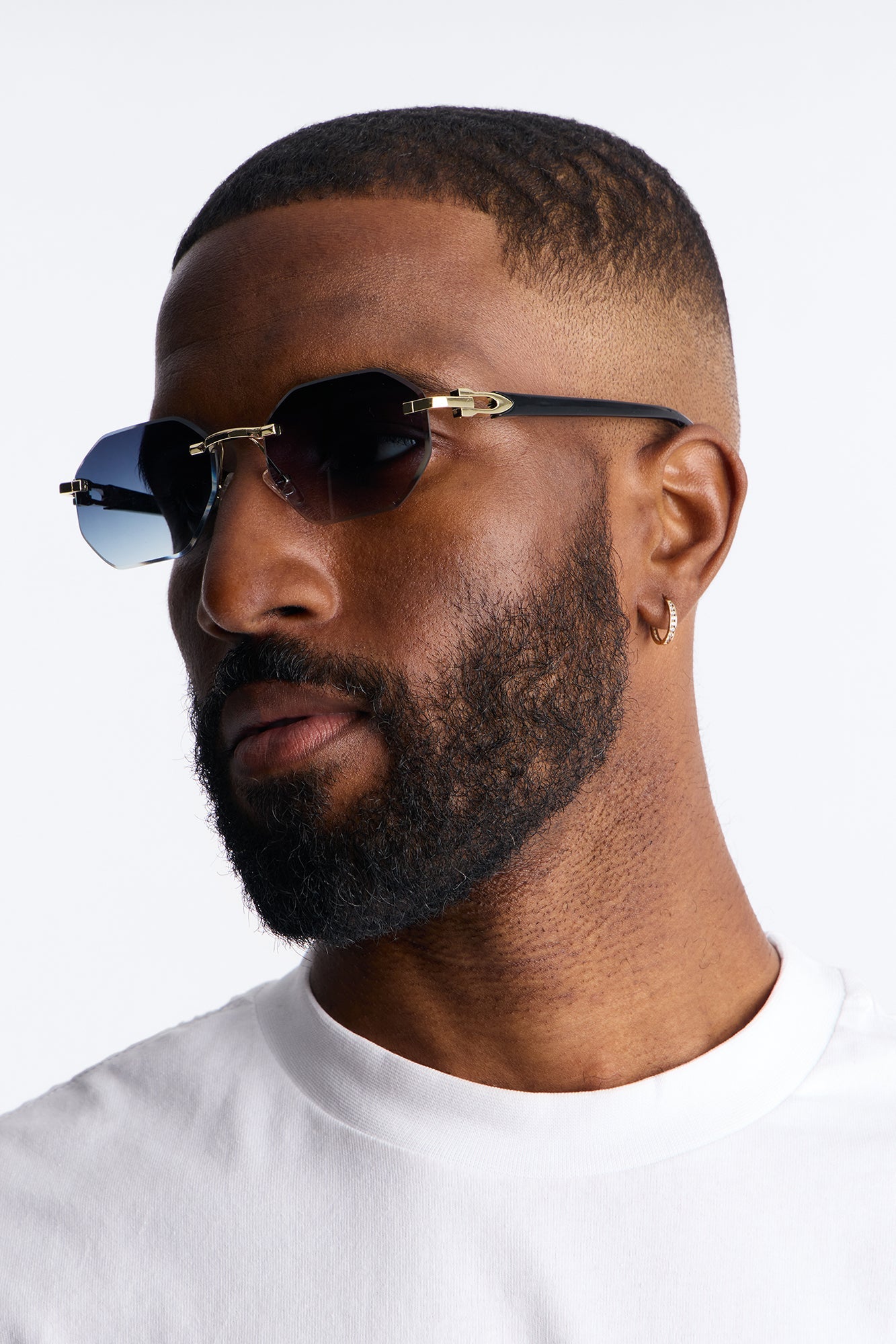 Only If Geometric Frameless Sunglasses - Black/combo