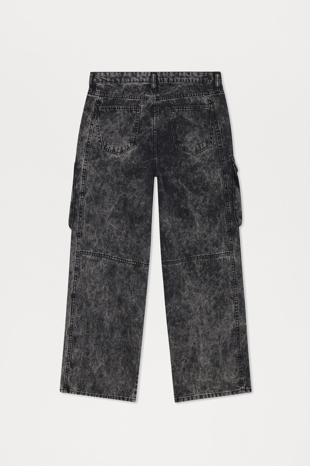 Baggy Clover Cargo Jeans - Black