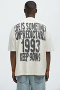 Unpredictable 1993 Oversized Short Sleeve Tee - Cream