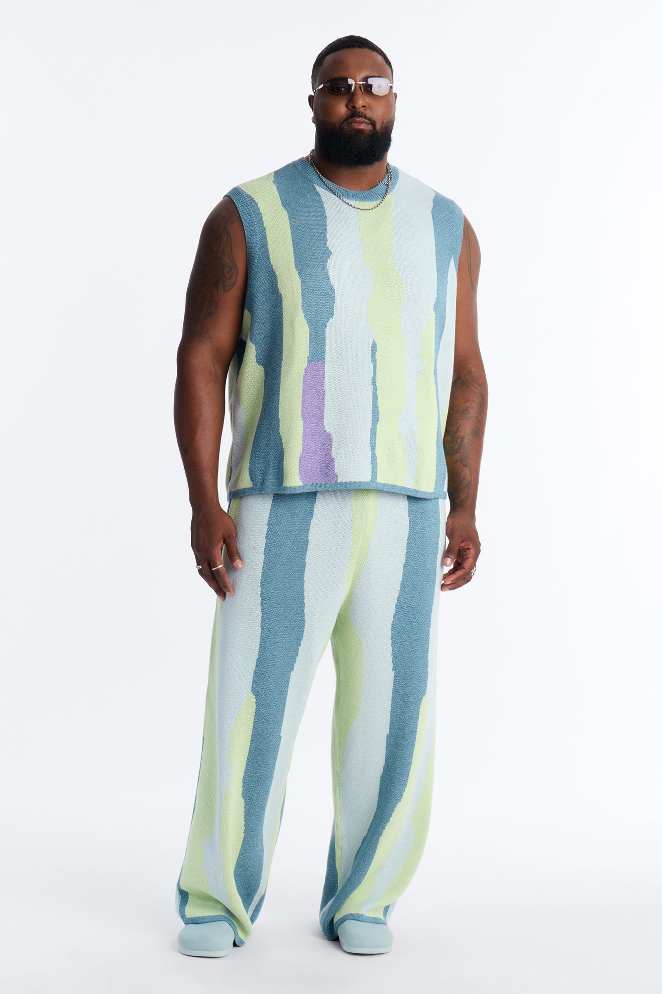 Wide Leg Day Mixer Knit Pant - Multi Color
