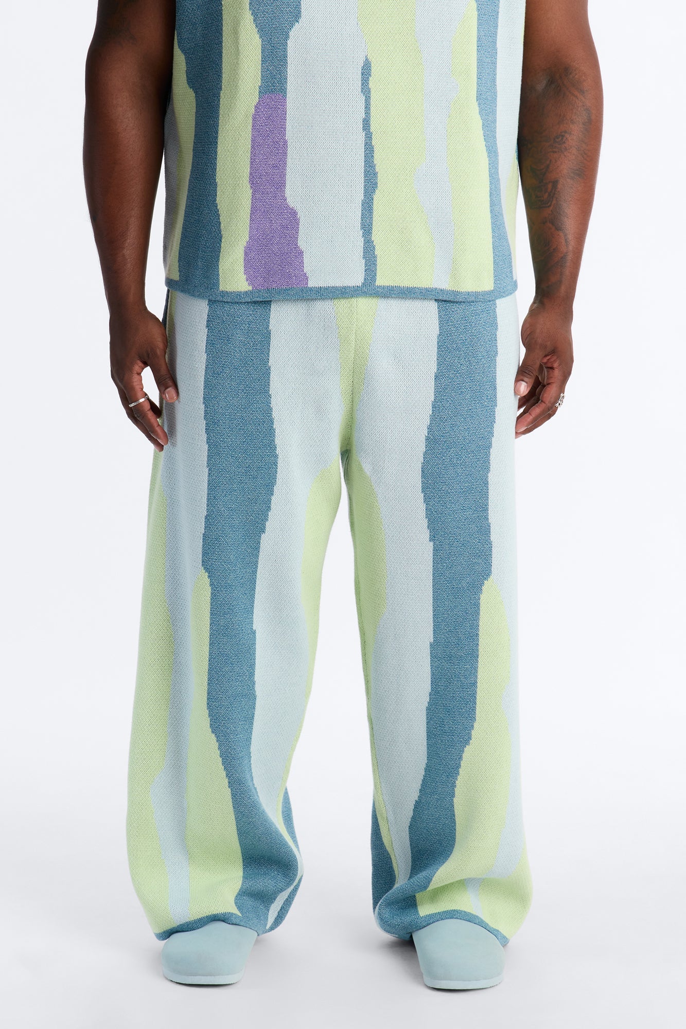 Wide Leg Day Mixer Knit Pant - Multi Color