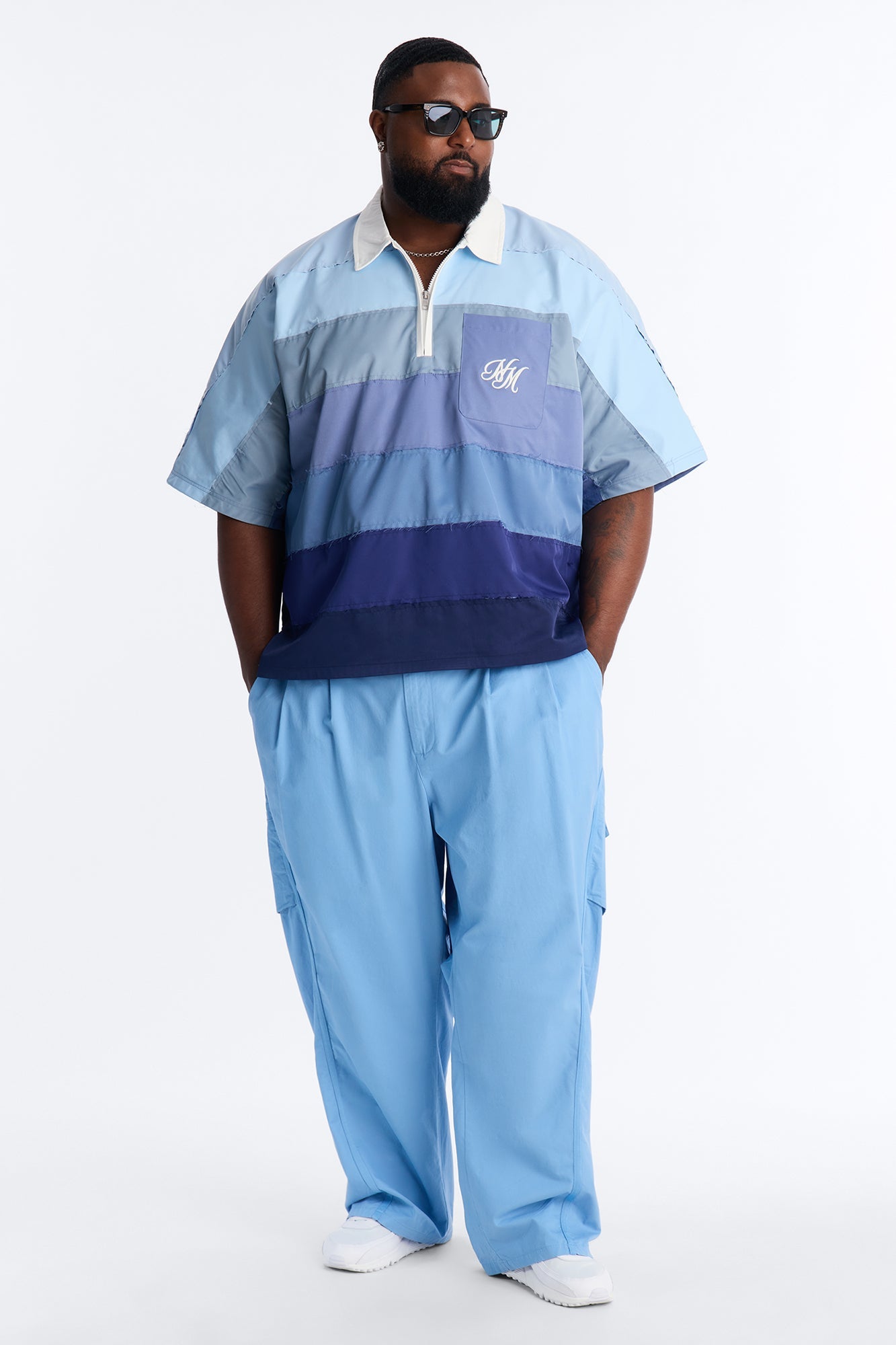 Barrel Accordion Pant - Blue