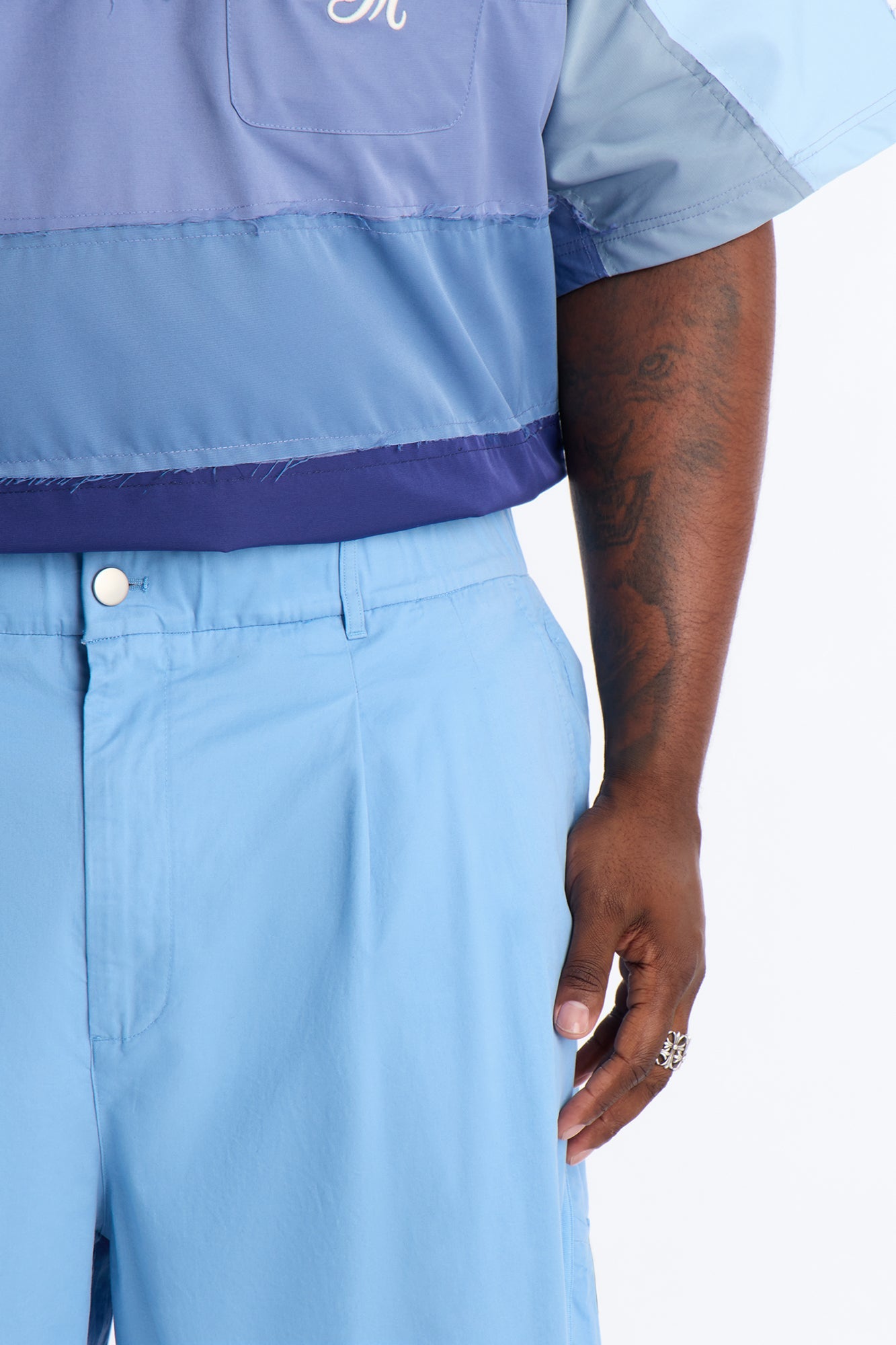 Barrel Accordion Pant - Blue