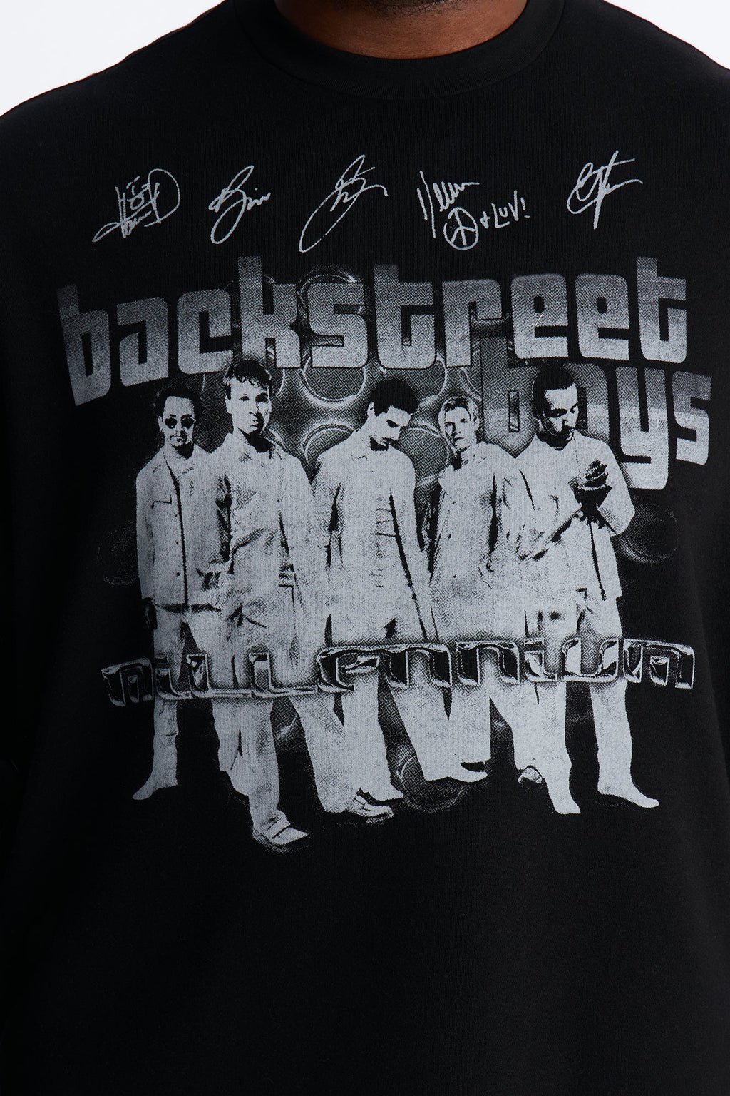 Backstreet Boys Larger Than Life Oversized Fleece Twofer - Black Wash