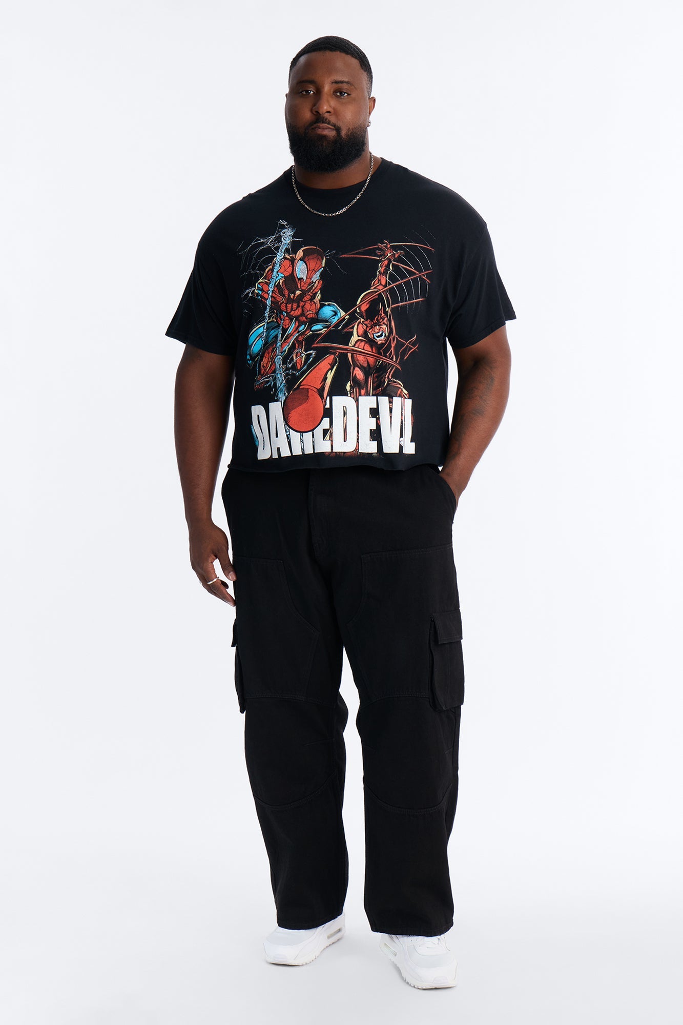 Daredevil And Spiderman Boxy Short Sleeve Tee - Black