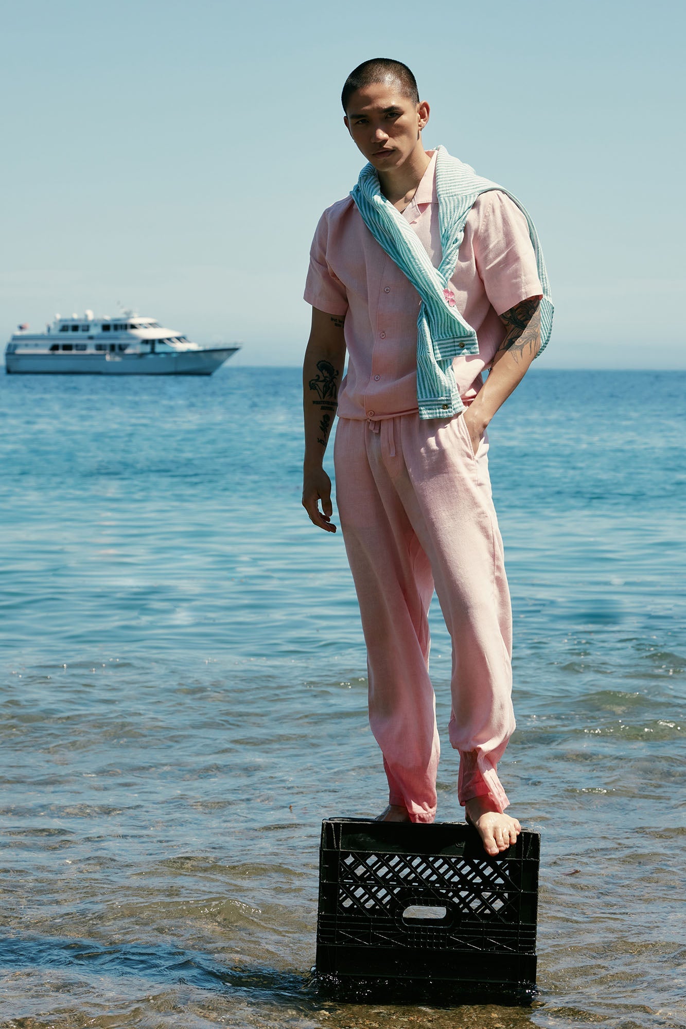 Bahamas Straight Linen Pants - Pink
