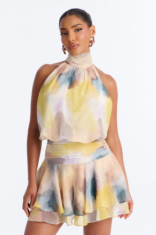 Penelope Backless Romper - Yellow