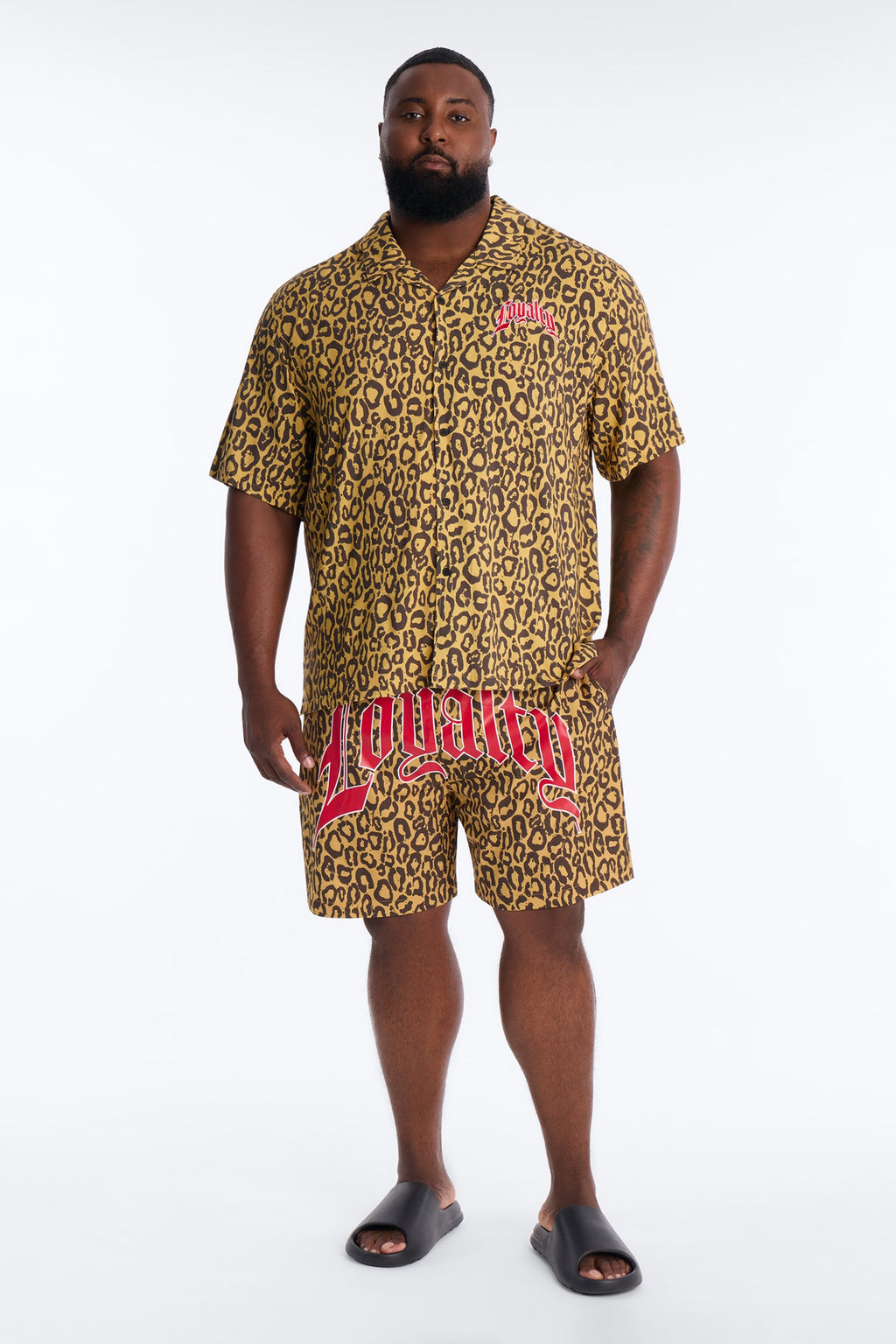 Loyalty In The Wild Short Sleeve Cuban Collar Shirt - Leopard