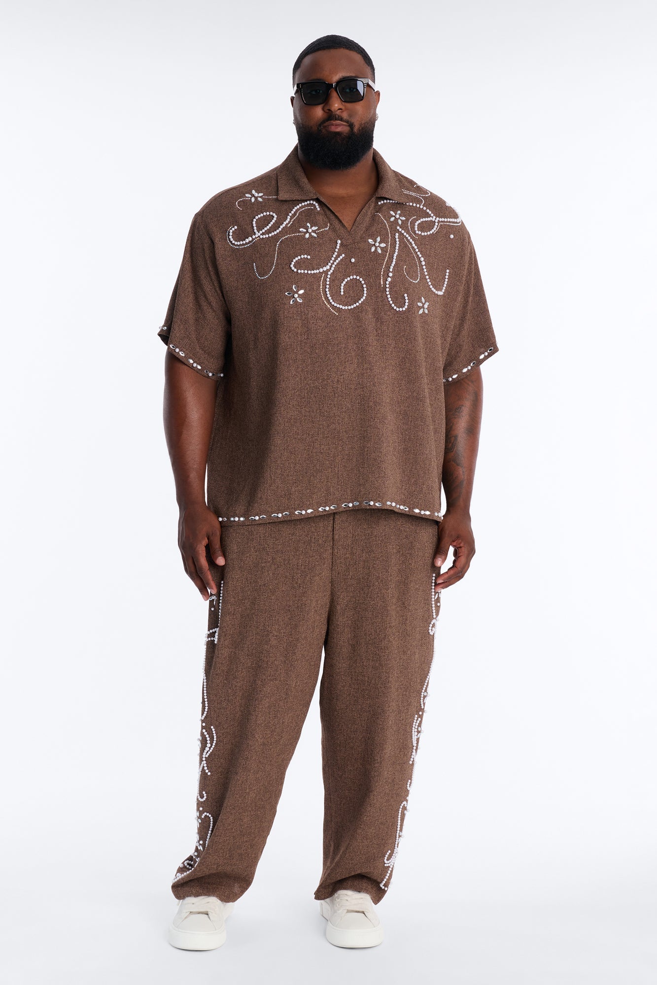 Wanderlust Pearl Journey Johnny Collar Polo - Brown