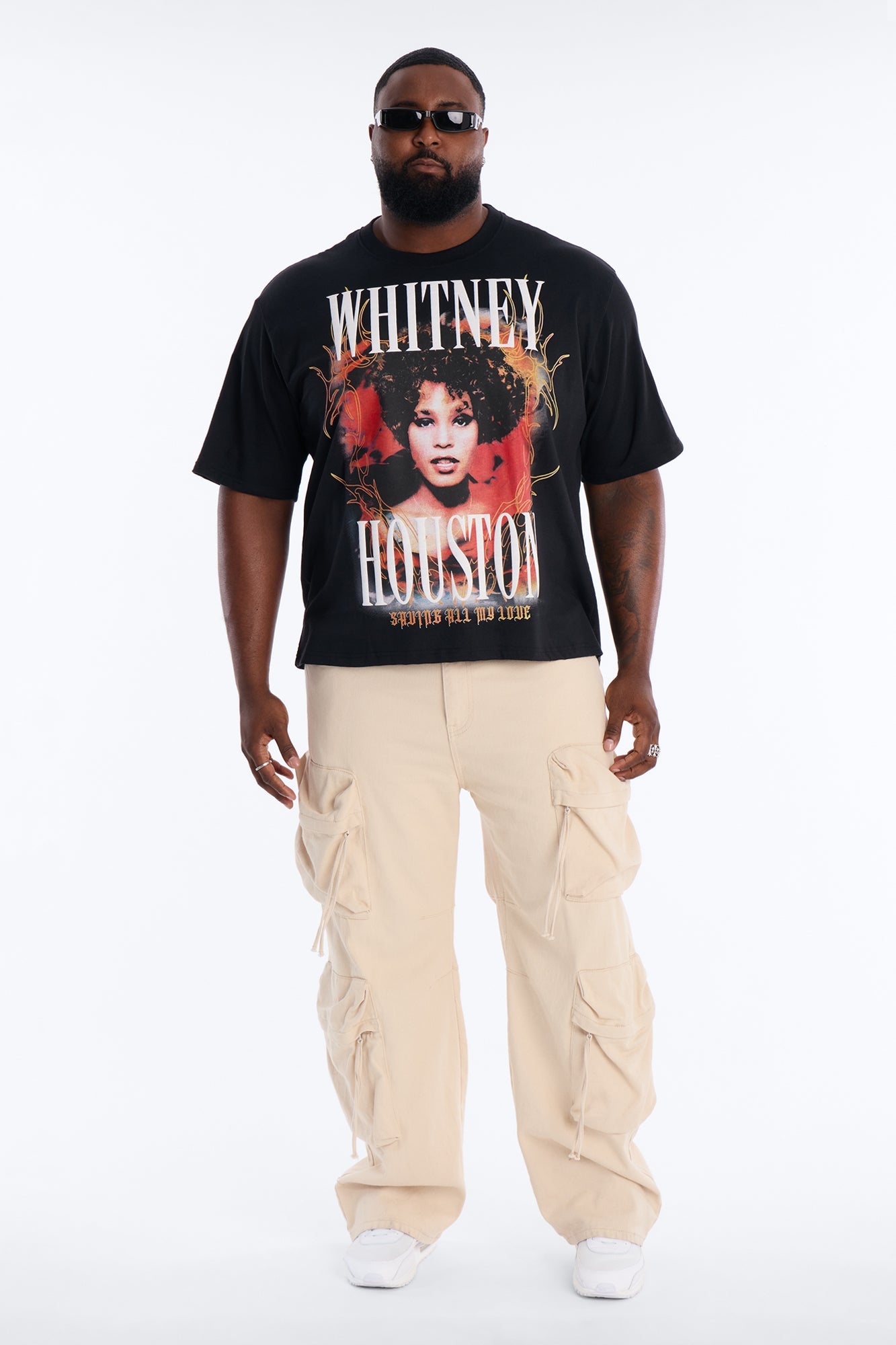 Whitney Houston Saving All My Love Short Sleeve Tee - Black
