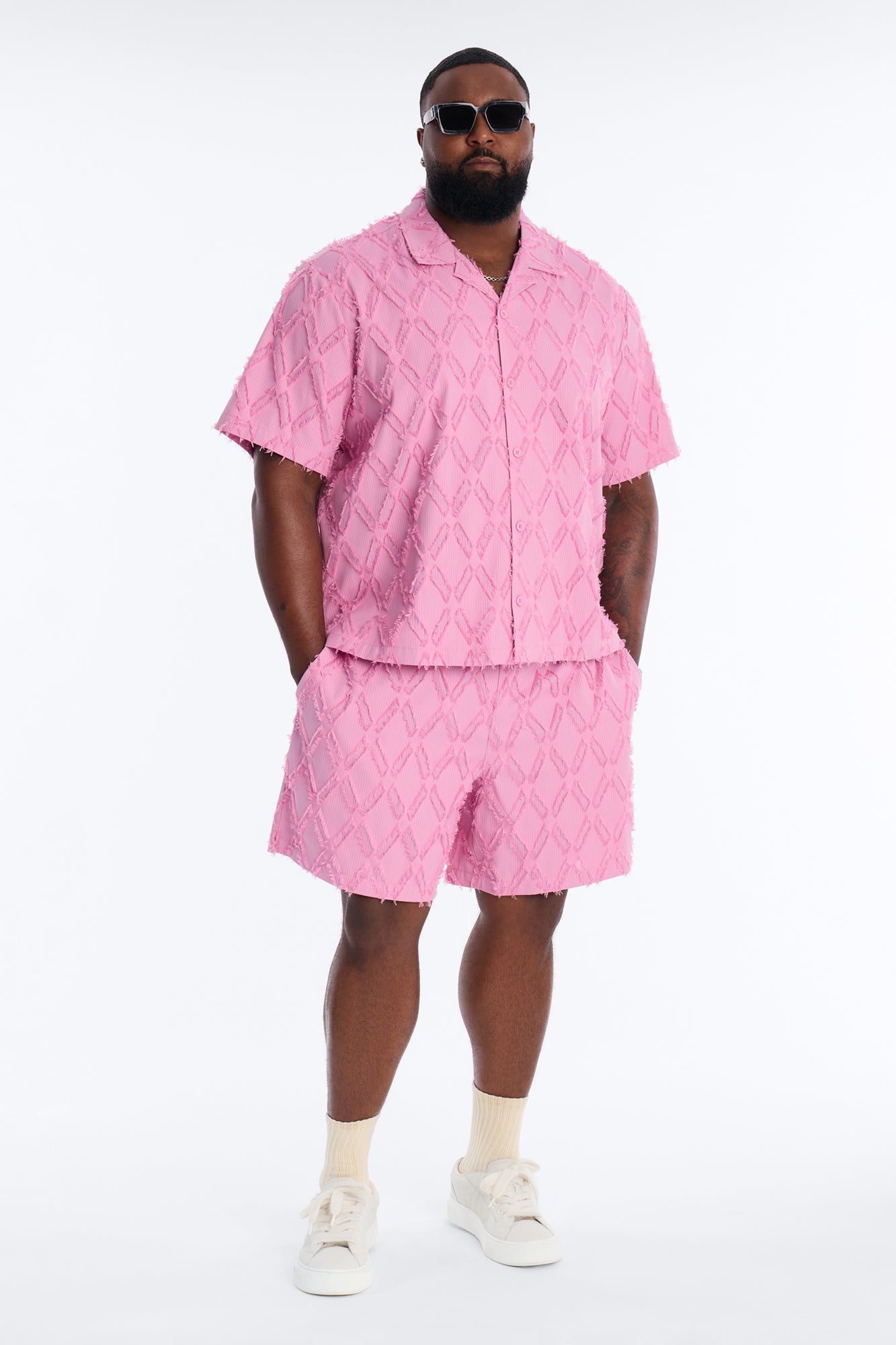 Relaxed Sahara Stripe Short - Mauve