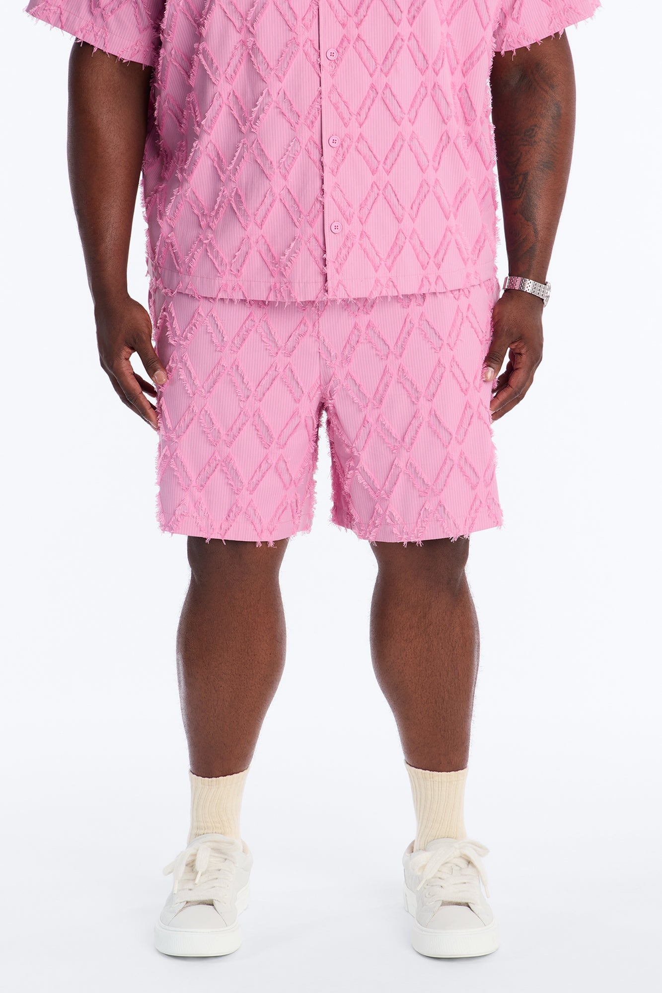 Relaxed Sahara Stripe Short - Mauve