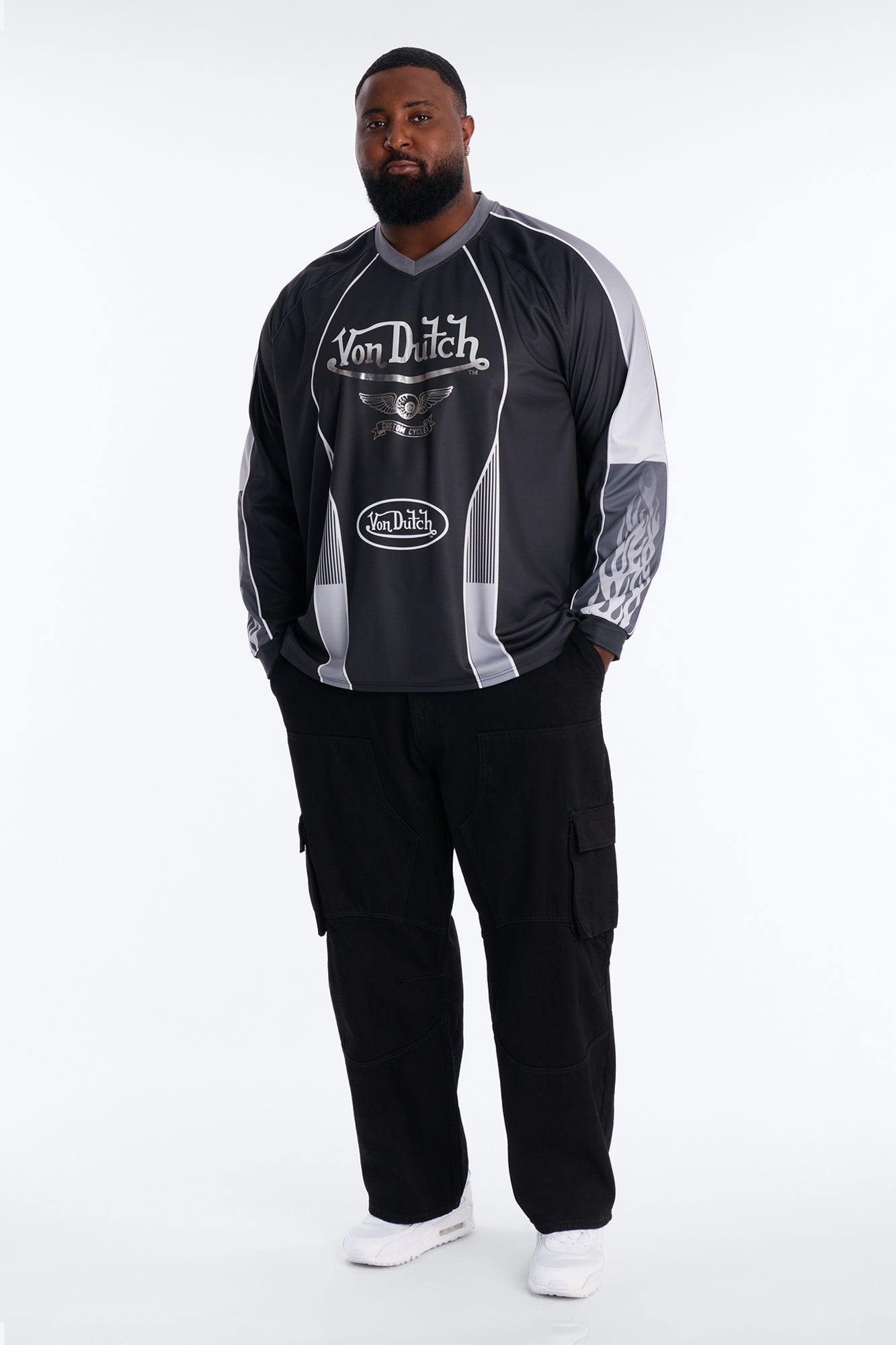 Von Dutch Chrome Flame Jersey - Black